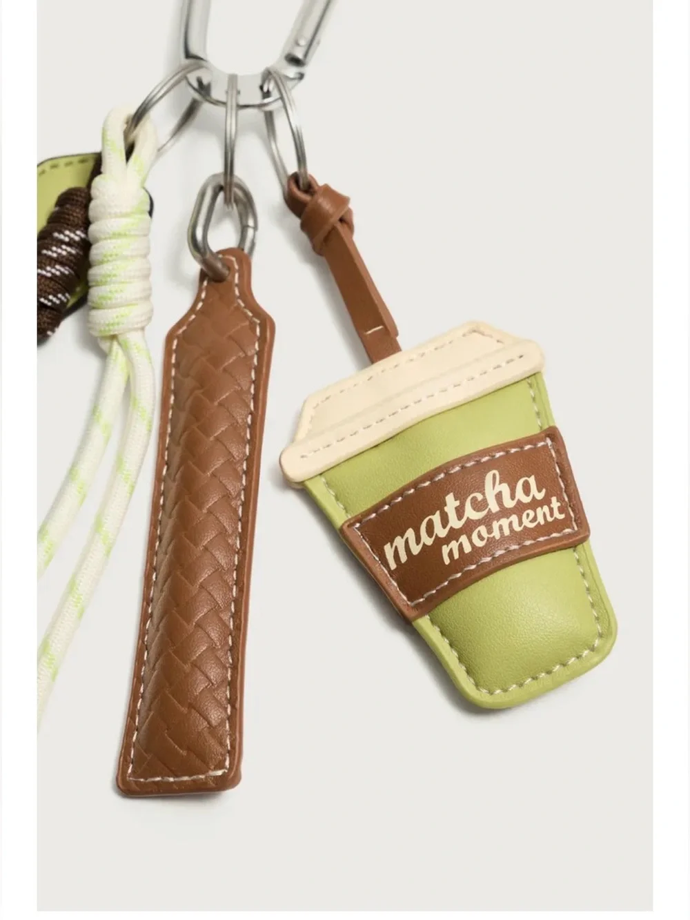 Matcha Moment Green & Brown Keychain Charm -